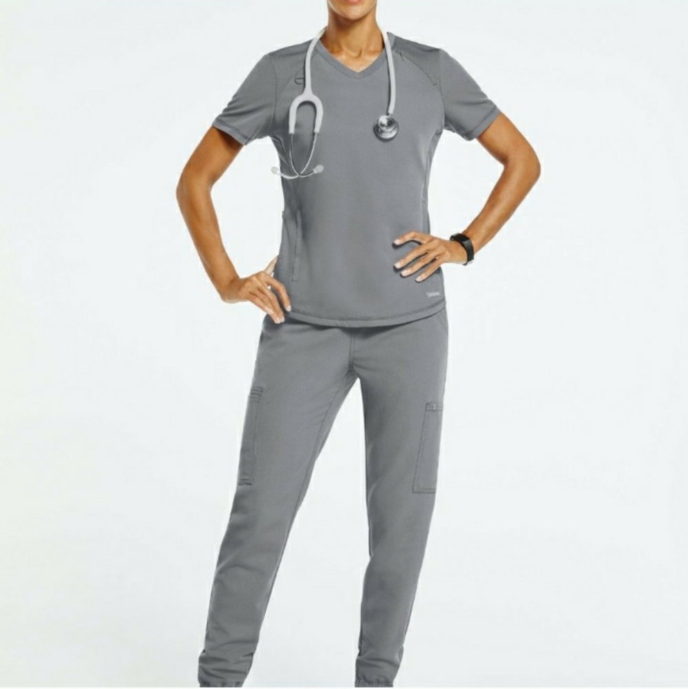 Jaanuu Women's Scrub Set Small Gray